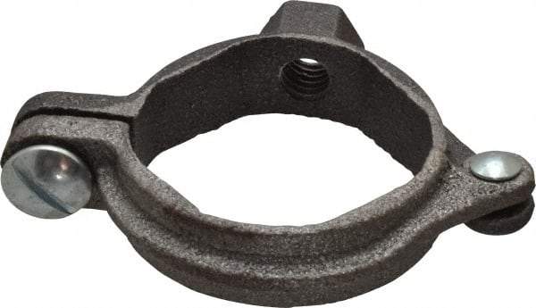 Value Collection - 1-1/4" Pipe, 3/8" Rod, Extension Split Pipe Clamp - 180 Lb Capacity, Malleable Iron - Americas Industrial Supply