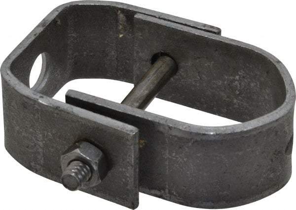 Made in USA - 1" Pipe, 3/8" Rod, Carbon Steel Adjustable Clevis Hanger - Black Coated, 610 Lb Capacity - Americas Industrial Supply