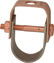 Value Collection - 1" Pipe, 3/8" Rod, Carbon Steel Adjustable Clevis Hanger - Copper Plated, 250 Lb Capacity - Americas Industrial Supply