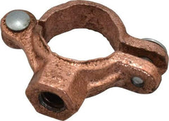 Value Collection - 3/4" Pipe, 3/8" Rod, Copper Painted Split Clamp - 180 Lb Capacity, Malleable Iron - Americas Industrial Supply