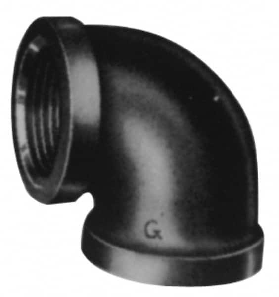 Made in USA - Size 2-1/2", Class 3,000, Forged Carbon Steel Black Pipe 90° Elbow - 3,000 psi, Threaded End Connection - Americas Industrial Supply