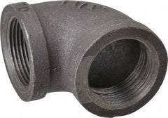 Made in USA - Size 1-1/4", Class 150, Malleable Iron Black Pipe 90° Elbow - 150 psi, Threaded End Connection - Americas Industrial Supply