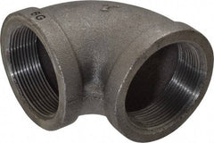 Made in USA - Size 2", Class 150, Malleable Iron Black Pipe 90° Elbow - 150 psi, Threaded End Connection - Americas Industrial Supply