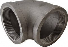 Made in USA - Size 4", Class 150, Malleable Iron Black Pipe 90° Elbow - 150 psi, Threaded End Connection - Americas Industrial Supply