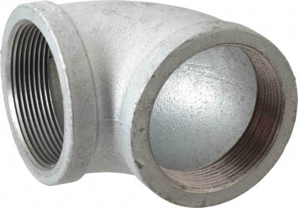 Made in USA - Class 150, 3" Galvanized Pipe 90° Elbow - Threaded, Malleable Iron - Americas Industrial Supply