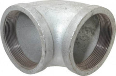 Made in USA - Class 150, 4" Galvanized Pipe 90° Elbow - Threaded, Malleable Iron - Americas Industrial Supply
