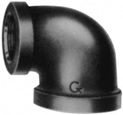 B&K Mueller - Class 150, 1-1/2 x 1-1/4" Galvanized Pipe 90° Reducing Elbow - Threaded, Malleable Iron - Americas Industrial Supply