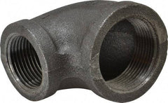 Made in USA - Size 1-1/4 x 1", Class 150, Malleable Iron Black Pipe Reducing Elbow - 150 psi, Threaded End Connection - Americas Industrial Supply