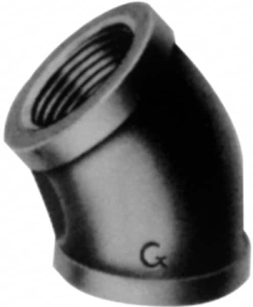 B&K Mueller - Class 150, 1-1/4" Galvanized Pipe 45° Elbow - Threaded, Malleable Iron - Americas Industrial Supply