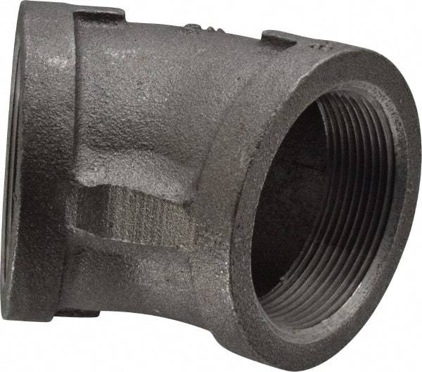 Made in USA - Size 2", Class 150, Malleable Iron Black Pipe 45° Elbow - 150 psi, Threaded End Connection - Americas Industrial Supply