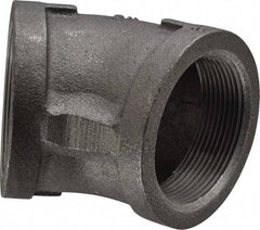 Made in USA - Size 2", Class 150, Malleable Iron Black Pipe 45° Elbow - 150 psi, Threaded End Connection - Americas Industrial Supply
