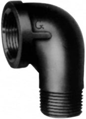 Made in USA - Class 150, 4" Galvanized Pipe 90° Street Elbow - Threaded, Malleable Iron - Americas Industrial Supply