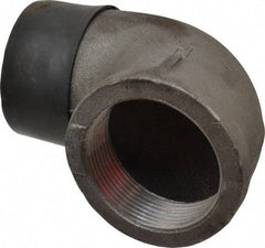Made in USA - Size 2-1/2", Class 150, Malleable Iron Black Pipe 90° Street Elbow - 150 psi, Threaded End Connection - Americas Industrial Supply
