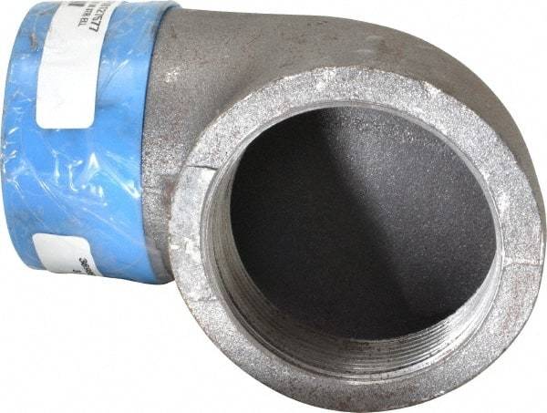 Made in USA - Size 3", Class 150, Malleable Iron Black Pipe 90° Street Elbow - 150 psi, Threaded End Connection - Americas Industrial Supply
