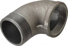 Made in USA - Size 4", Class 150, Malleable Iron Black Pipe 90° Street Elbow - 150 psi, Threaded End Connection - Americas Industrial Supply