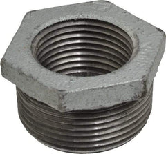 Made in USA - Class 150, 1-1/4 x 1" Galvanized Pipe Hex Bushing - Threaded, Malleable Iron - Americas Industrial Supply