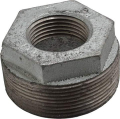 Made in USA - Class 150, 2 x 1" Galvanized Pipe Hex Bushing - Threaded, Malleable Iron - Americas Industrial Supply