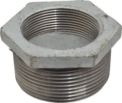 Made in USA - Class 150, 2-1/2 x 2" Galvanized Pipe Hex Bushing - Threaded, Malleable Iron - Americas Industrial Supply