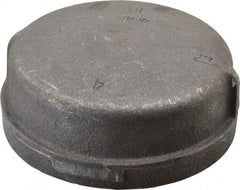 Made in USA - Size 4", Class 150, Malleable Iron Black Pipe End Cap - 150 psi, Threaded End Connection - Americas Industrial Supply