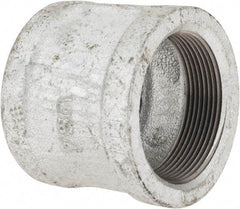Made in USA - Class 150, 2" Galvanized Pipe Coupling (Right Hand) - Threaded, Malleable Iron - Americas Industrial Supply