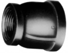 Made in USA - Class 150, 4 x 2" Galvanized Pipe Reducing Coupling - Threaded, Malleable Iron - Americas Industrial Supply