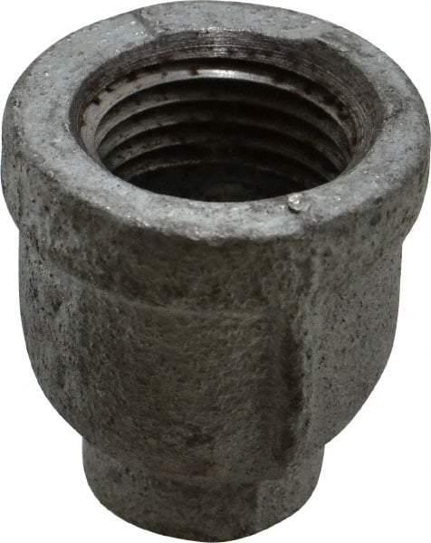 Made in USA - Class 150, 1/2 x 1/8" Galvanized Pipe Reducing Coupling - Threaded, Malleable Iron - Americas Industrial Supply