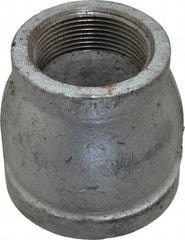 Made in USA - Class 150, 2 x 1-1/2" Galvanized Pipe Reducing Coupling - Threaded, Malleable Iron - Americas Industrial Supply