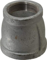 Made in USA - Class 150, 2-1/2 x 2" Galvanized Pipe Reducing Coupling - Threaded, Malleable Iron - Americas Industrial Supply