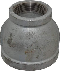 Made in USA - Class 150, 3 x 2" Galvanized Pipe Reducing Coupling - Threaded, Malleable Iron - Americas Industrial Supply