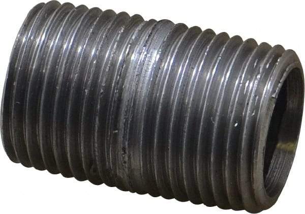 Made in USA - Schedule 40, 3/8" Diam x 1" Long Steel Black Pipe Nipple - Threaded - Americas Industrial Supply