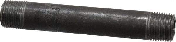 Made in USA - Schedule 40, 3/8" Diam x 4" Long Steel Black Pipe Nipple - Threaded - Americas Industrial Supply