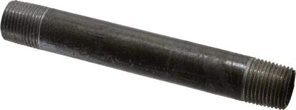 Made in USA - Schedule 40, 3/8" Diam x 4-1/2" Long Steel Black Pipe Nipple - Threaded - Americas Industrial Supply