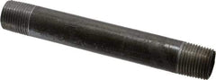 Made in USA - Schedule 40, 3/8" Diam x 4-1/2" Long Steel Black Pipe Nipple - Threaded - Americas Industrial Supply