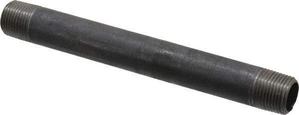 Made in USA - Schedule 40, 3/8" Diam x 5-1/2" Long Steel Black Pipe Nipple - Threaded - Americas Industrial Supply