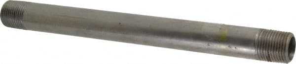 Made in USA - Schedule 40, 3/8" Diam x 7" Long Steel Black Pipe Nipple - Threaded - Americas Industrial Supply