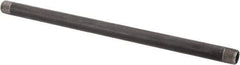 Made in USA - Schedule 40, 3/8" Diam x 12" Long Steel Black Pipe Nipple - Threaded - Americas Industrial Supply