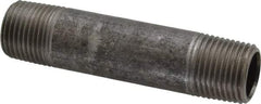 Made in USA - Schedule 40, 1/2" Diam x 3-1/2" Long Steel Black Pipe Nipple - Threaded - Americas Industrial Supply