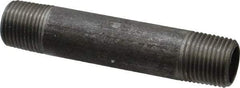 Made in USA - Schedule 40, 1/2" Diam x 4" Long Steel Black Pipe Nipple - Threaded - Americas Industrial Supply