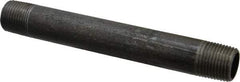 Made in USA - Schedule 40, 1/2" Diam x 6" Long Steel Black Pipe Nipple - Threaded - Americas Industrial Supply