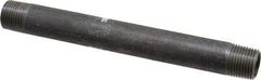 Made in USA - Schedule 40, 1/2" Diam x 7" Long Steel Black Pipe Nipple - Threaded - Americas Industrial Supply