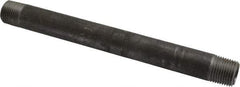 Made in USA - Schedule 40, 1/2" Diam x 8" Long Steel Black Pipe Nipple - Threaded - Americas Industrial Supply