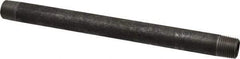 Made in USA - Schedule 40, 1/2" Diam x 10" Long Steel Black Pipe Nipple - Threaded - Americas Industrial Supply