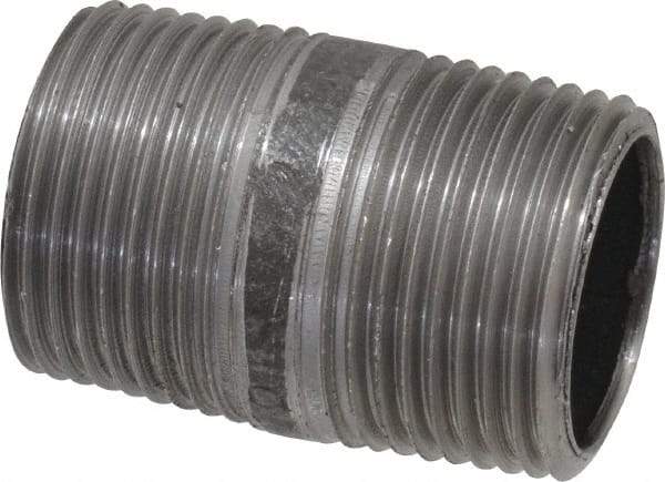 Made in USA - Schedule 40, 3/4" Diam x 1-1/2" Long Steel Black Pipe Nipple - Threaded - Americas Industrial Supply