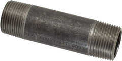 Made in USA - Schedule 40, 3/4" Diam x 3-1/2" Long Steel Black Pipe Nipple - Threaded - Americas Industrial Supply