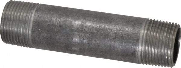 Made in USA - Schedule 40, 3/4" Diam x 4" Long Steel Black Pipe Nipple - Threaded - Americas Industrial Supply