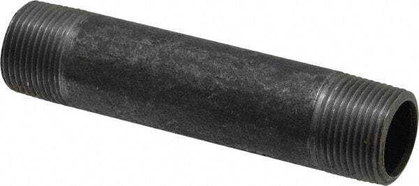 Made in USA - Schedule 40, 3/4" Diam x 4-1/2" Long Steel Black Pipe Nipple - Threaded - Americas Industrial Supply