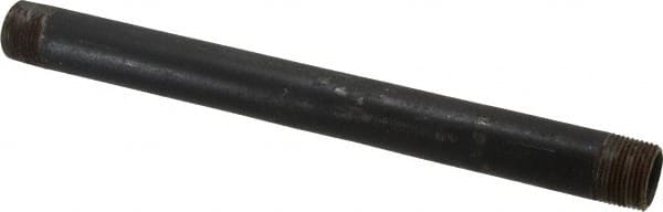 Made in USA - Schedule 40, 3/4" Diam x 11" Long Steel Black Pipe Nipple - Threaded - Americas Industrial Supply