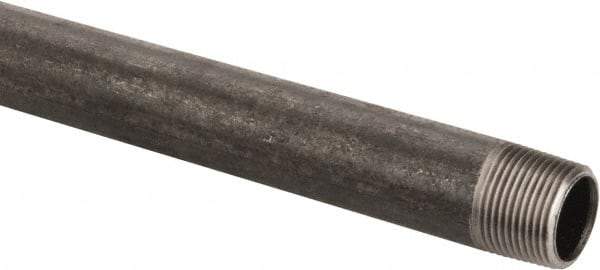 Made in USA - Schedule 40, 3/4" Diam x 24" Long Steel Black Pipe Nipple - Threaded - Americas Industrial Supply