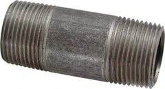 Made in USA - Schedule 40, 1" Diam x 3" Long Steel Black Pipe Nipple - Threaded - Americas Industrial Supply