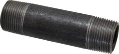 Made in USA - Schedule 40, 1" Diam x 4-1/2" Long Steel Black Pipe Nipple - Threaded - Americas Industrial Supply